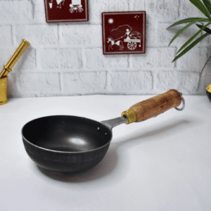 Iron Tadka Pan/Fry Pan with Steel Handle